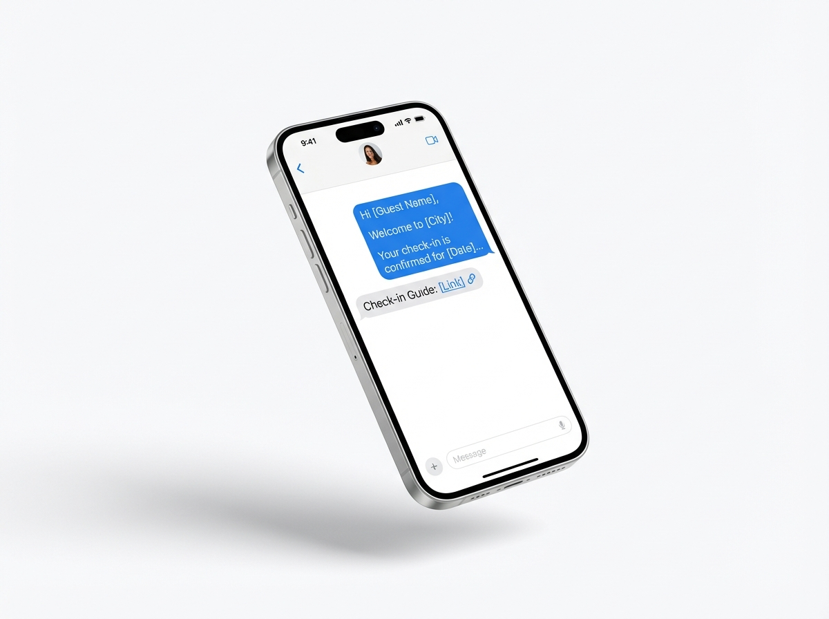 Preview of guest message templates showing a professional pre-written Airbnb message